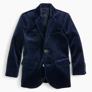 J.Crew Boys Velvet Button Up Blazer